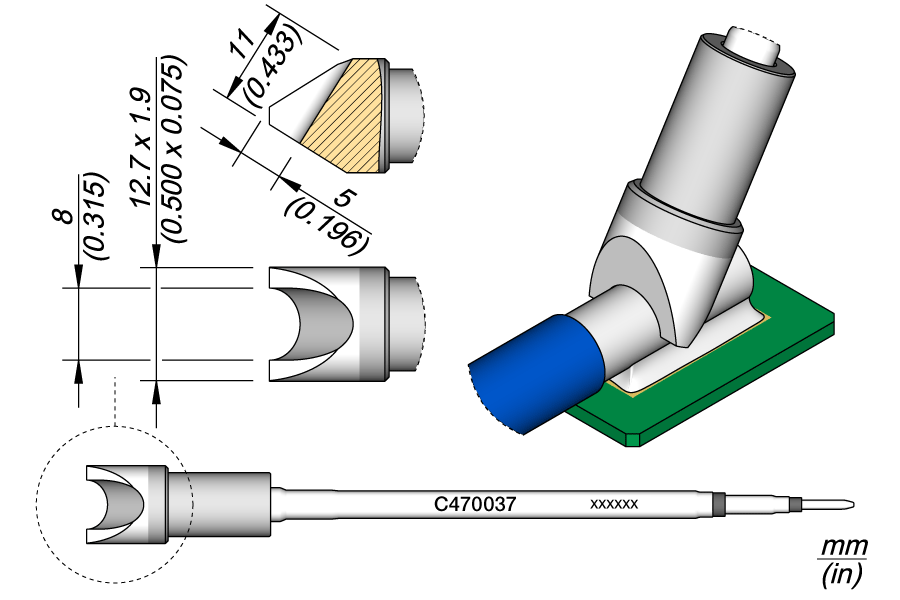 C470037 - Pin / Connector Cartridge Ø 8